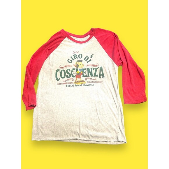 Disney Parks Epcot Italy Pavilion Pinocchio "Conscienza" Raglan T Shirt Size S - Picture 4 of 8